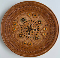 Wooden Plate with Inlay, carving