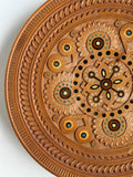 Wooden Plate with Inlay, carving