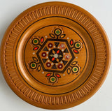 Mini Wooden Plate with Inlay, carving