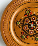 Mini Wooden Plate with Inlay, carving