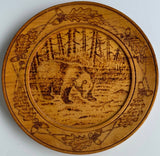 Wooden Burned "Bear" Design Plate