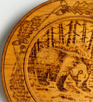 Wooden Burned "Bear" Design Plate