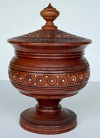 Dark Wooden Carved Urn