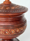 Dark Wooden Carved Urn