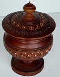 Dark Wooden Carved Urn