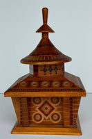 Wooden Church-Shaped Carved Cigarette Dispenser