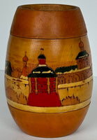 Carved, Painted Wooden Vase