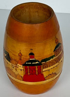 Carved, Painted Wooden Vase