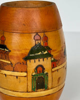 Carved, Painted Wooden Vase