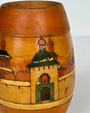 Carved, Painted Wooden Vase