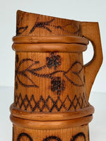 Wooden Burned Design Pitcher