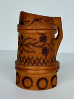 Wooden Burned Design Pitcher