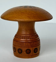 Wooden Mushroom Decoration-Needle Holder, carved/inlay