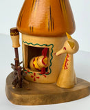 Painted Wooden Decoration - Fox and Chicken