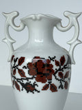 Embroidery Rose Design Vase - Porcelain