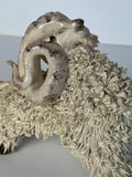 Glazed Ceramic Ram "Baran" in white