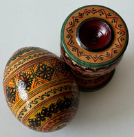 Large Wooden Pysanka on Stand (goose sized)