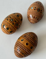 Wooden Inlay Pysanky (set of 3)