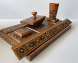 Inlaid Wooden Desk Set