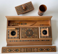 Inlaid Wooden Desk Set