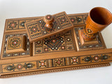 Inlaid Wooden Desk Set