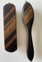 Finely Carved Painted Wooden Brushes (set of 2)