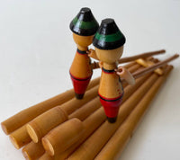 Painted Wooden Hutsuls on Raft (decoration)