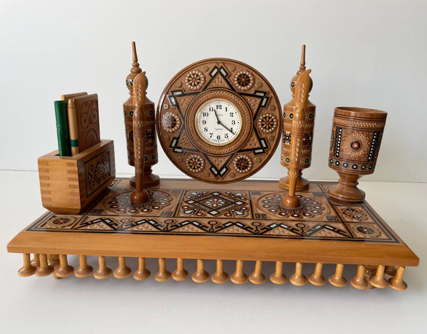 Wooden Inlay Desk Set