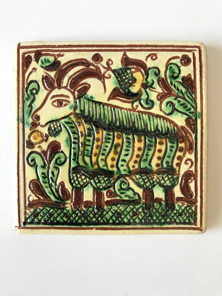 4" Square Kosiv tile - Goat