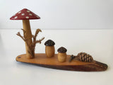 Mushrooms on wood decoration