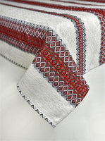 Red Embroidery Woven Tablecloth 98" x 57"