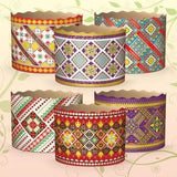 Large Paska Baking Forms (set of 6) 6x4 in. Geometric