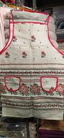 Floral Embroidery linen-look Apron
