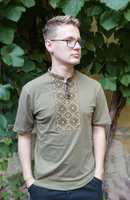 Men's vyshyvanka Haidamatskaya khaki