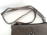 Embroidered Khaki Purse
