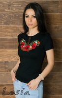 Ladies Poppy Blossom embroidered shirt