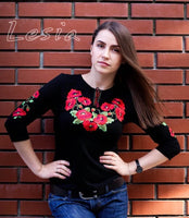 Ladies ¾ sleeve Poppy Fields shirt