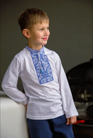 Boys Podilska long sleeved shirt blue on white