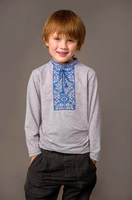 Boys Podilska long sleeved shirt blue on grey
