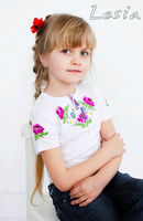 Girls Poppies shirt violet on white