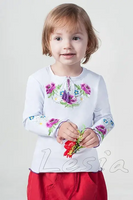 Girls Poppies long-sl shirt violet on white