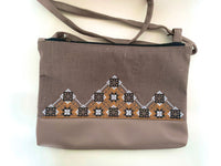 Embroidered Khaki Purse