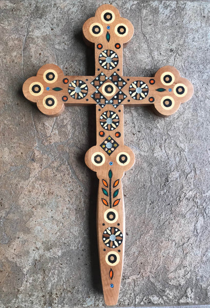 Handmade Wooden Inlaid Cross