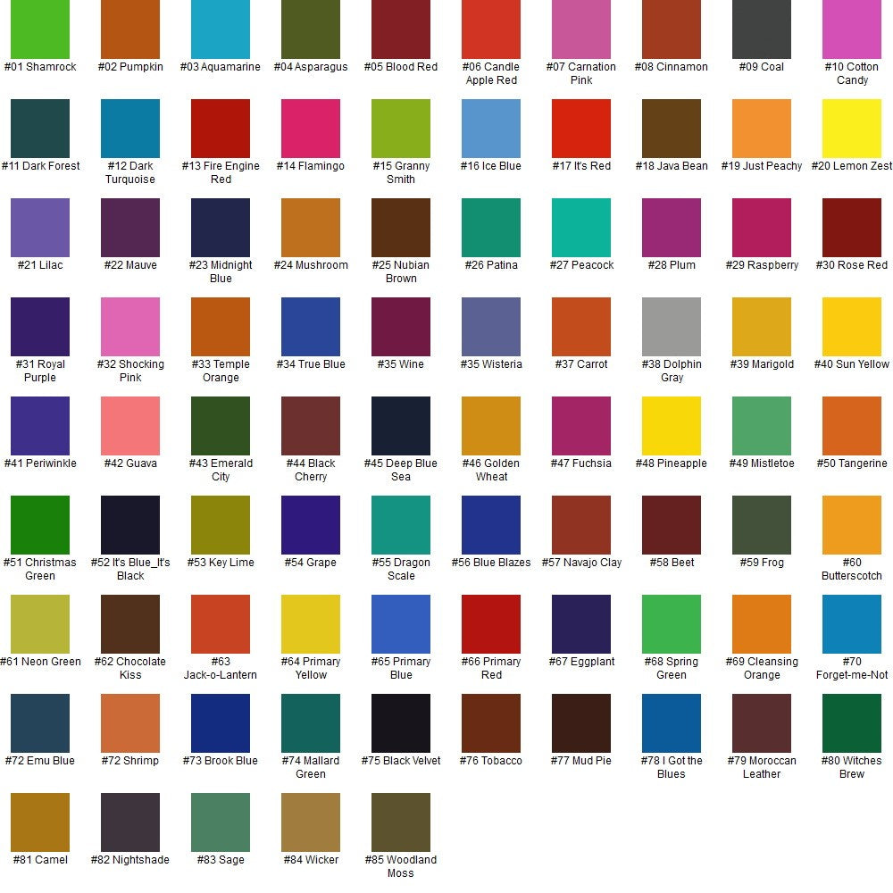 Dasma Color Code Chart Colorama Dye Chart - FREE Download – Yevshan