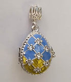 Blue-Yellow Weaving Design Locket with Tryzub inside