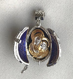 Blue Locket with Icon inside