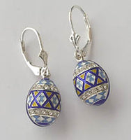 Pysanka Dangle Earrings with Tryzub