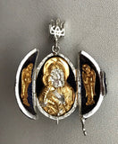 Blue Locket with Icon and Angels inside