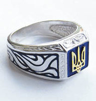 Vodohraj Sterling Silver Ring with 14K Tryzub