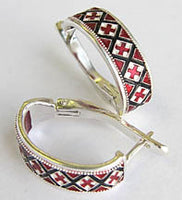 Silver Red Rushnyk Earrings
